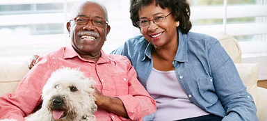 Senior Couple with dog